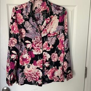 Victoria's Secret Pink and Black Floral Shirt